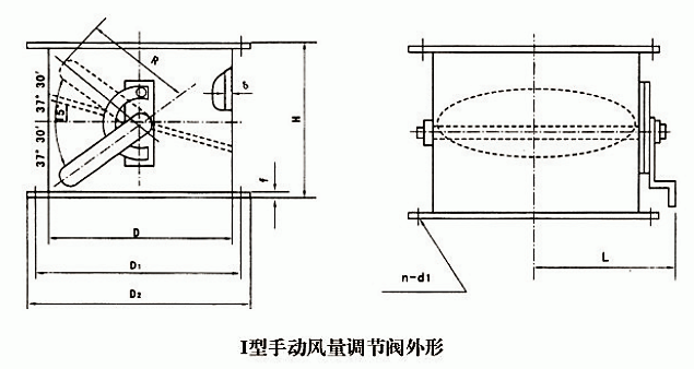 手動(dòng)風(fēng)量調(diào)節(jié)閥(圖1)